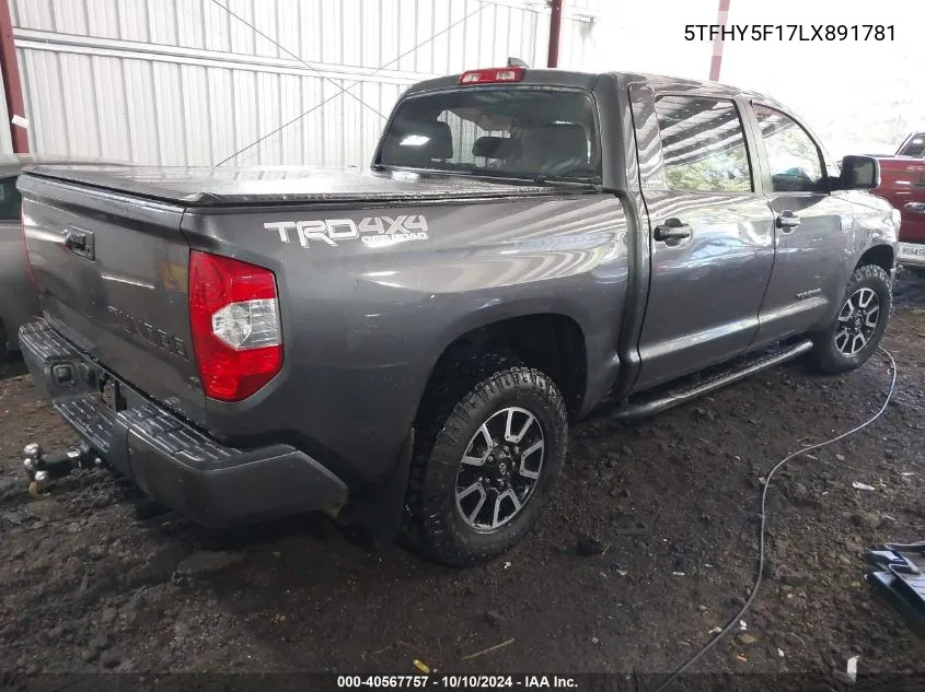 2020 Toyota Tundra Limited VIN: 5TFHY5F17LX891781 Lot: 40567757