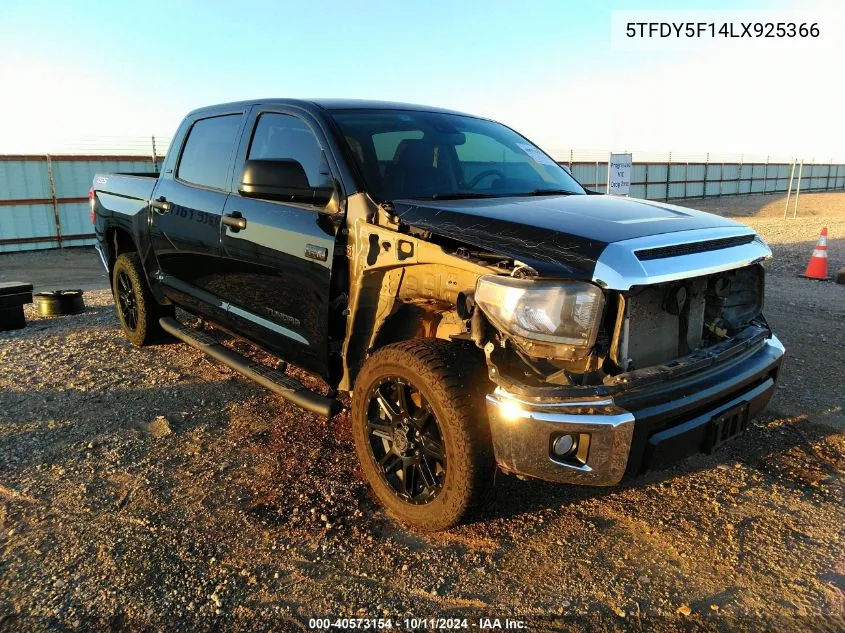 2020 Toyota Tundra Sr5 VIN: 5TFDY5F14LX925366 Lot: 40573154