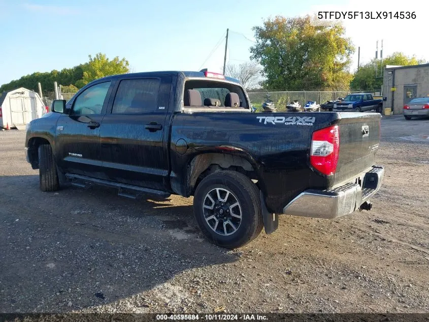 2020 Toyota Tundra Sr5 VIN: 5TFDY5F13LX914536 Lot: 40595684