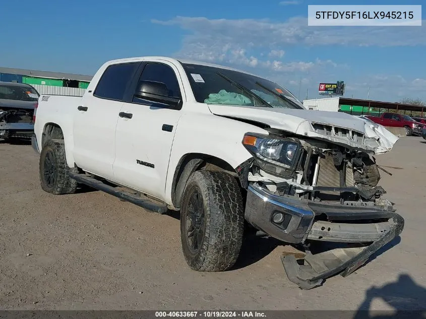 2020 Toyota Tundra Crewmax Sr5/Crewmax Trd Pro VIN: 5TFDY5F16LX945215 Lot: 40633667