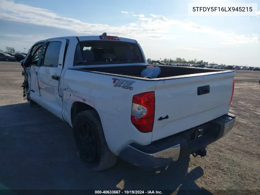 2020 Toyota Tundra Crewmax Sr5/Crewmax Trd Pro VIN: 5TFDY5F16LX945215 Lot: 40633667