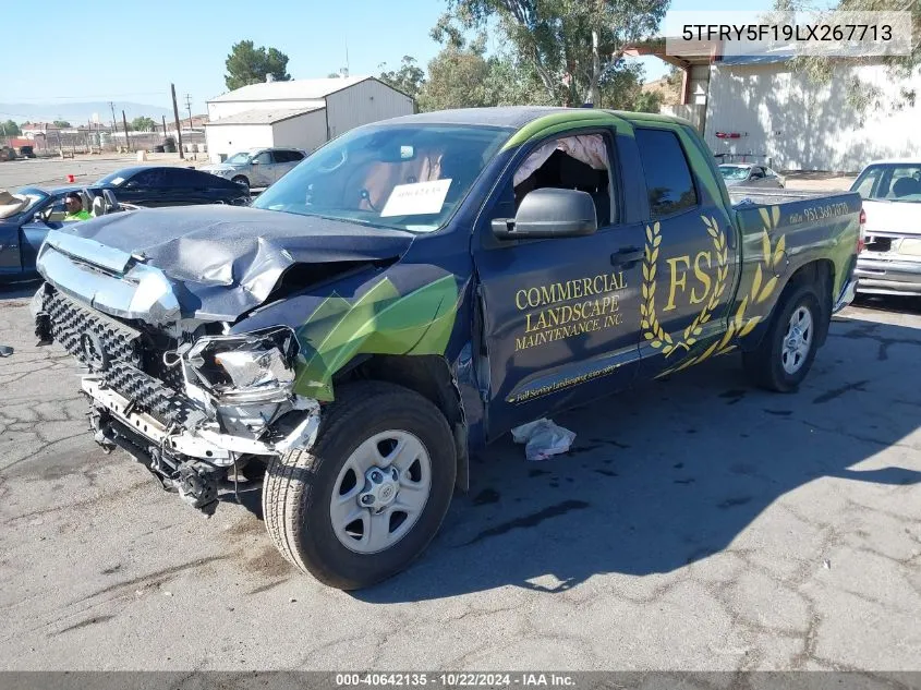 2020 Toyota Tundra Sr5 VIN: 5TFRY5F19LX267713 Lot: 40642135