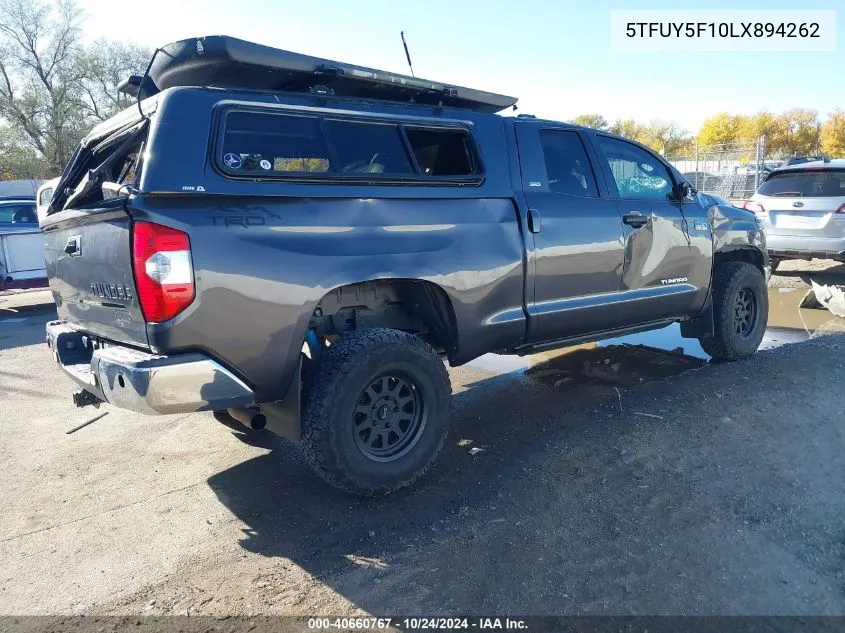 2020 Toyota Tundra Double Cab Sr/Double Cab Sr5/Double Cab Trd Pro VIN: 5TFUY5F10LX894262 Lot: 40660767