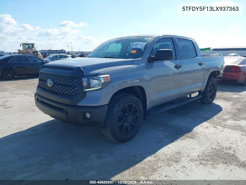 2020 Toyota Tundra Sr5 VIN: 5TFDY5F13LX937363 Lot: 40688007