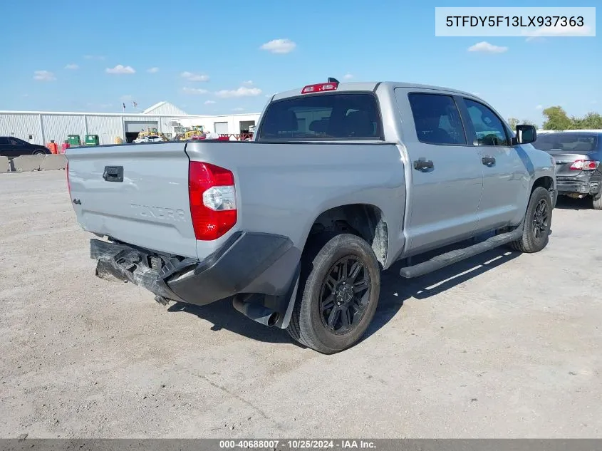 2020 Toyota Tundra Sr5 VIN: 5TFDY5F13LX937363 Lot: 40688007