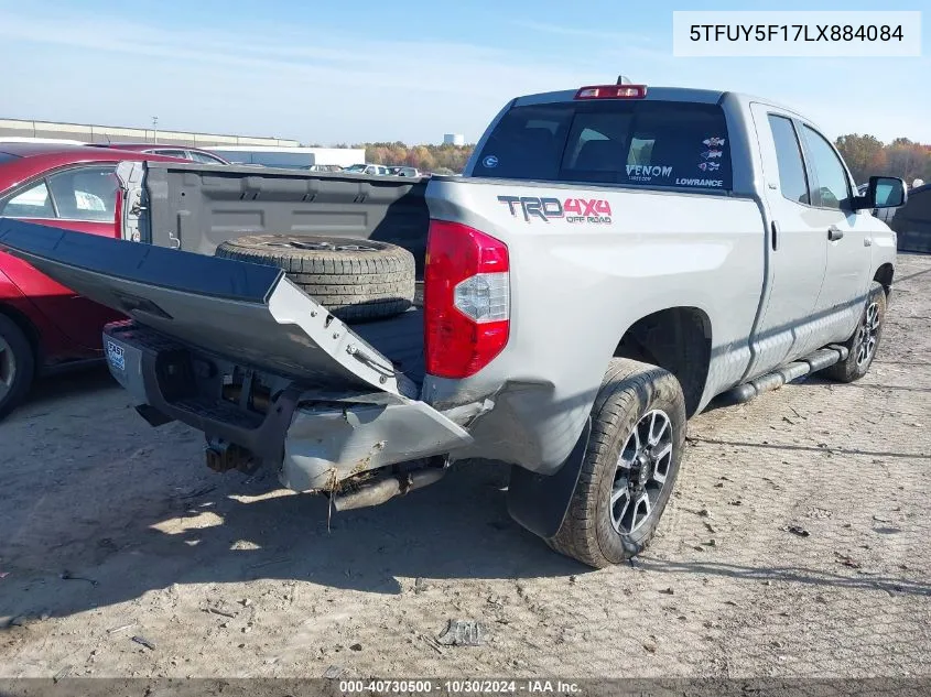 2020 Toyota Tundra Sr5 VIN: 5TFUY5F17LX884084 Lot: 40730500