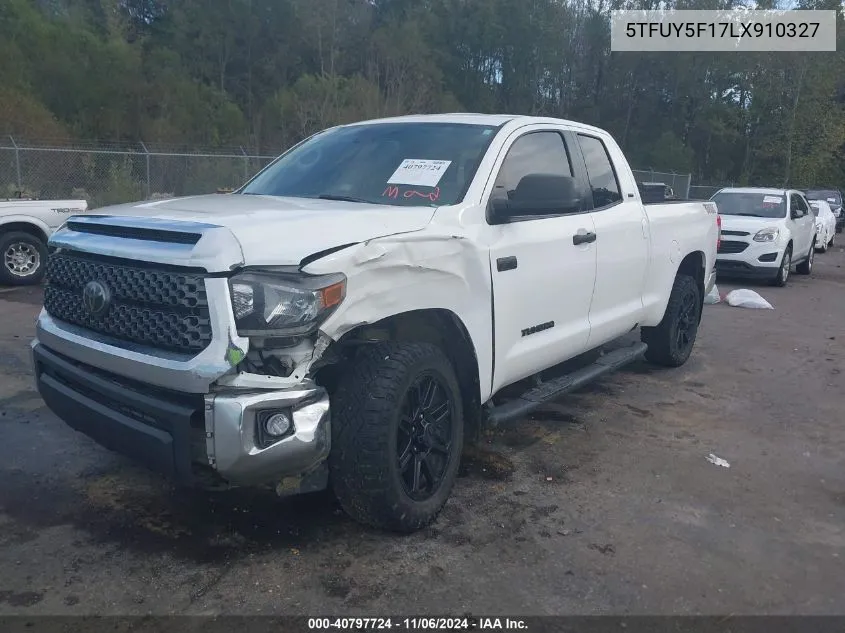 2020 Toyota Tundra Sr5 VIN: 5TFUY5F17LX910327 Lot: 40797724