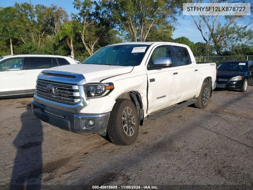 2020 Toyota Tundra Limited VIN: 5TFHY5F12LX878727 Lot: 40815605