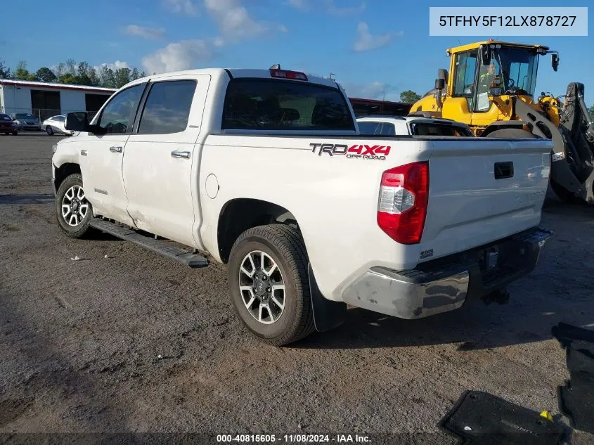 2020 Toyota Tundra Limited VIN: 5TFHY5F12LX878727 Lot: 40815605