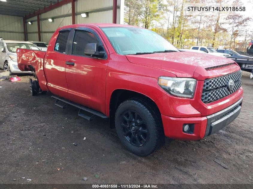 2020 Toyota Tundra Sr5 VIN: 5TFUY5F14LX918658 Lot: 40851558