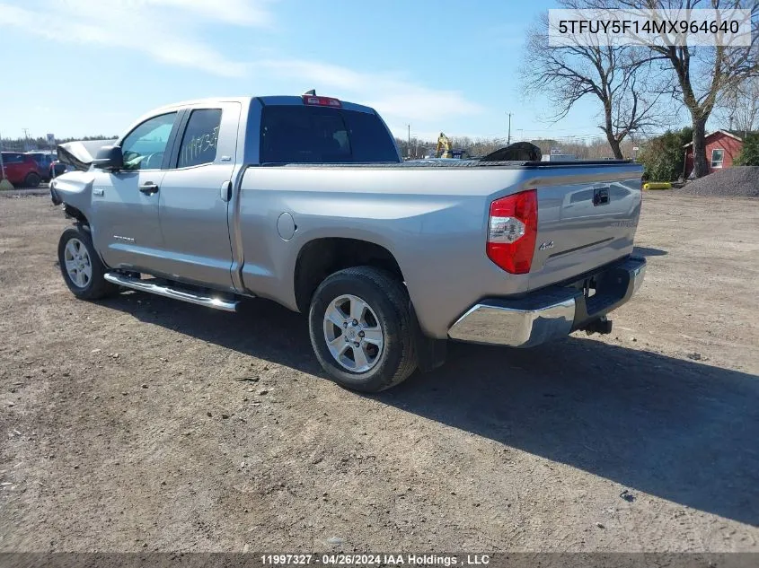 2021 Toyota Tundra VIN: 5TFUY5F14MX964640 Lot: 11997327