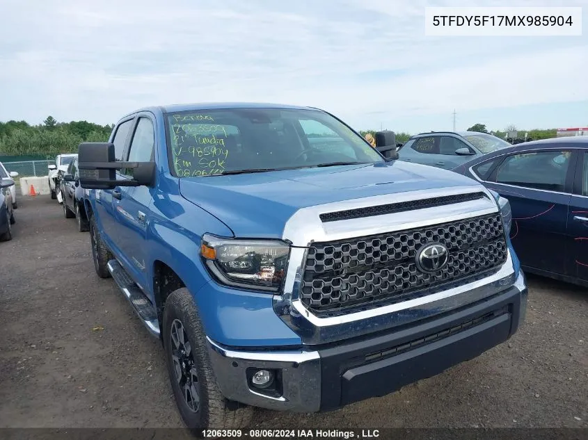 5TFDY5F17MX985904 2021 Toyota Tundra Sr5