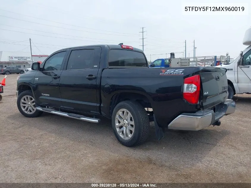 2021 Toyota Tundra Sr5 VIN: 5TFDY5F12MX960019 Lot: 39238128