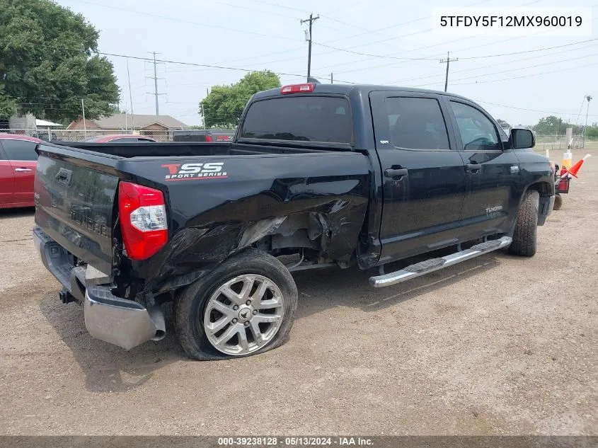 2021 Toyota Tundra Sr5 VIN: 5TFDY5F12MX960019 Lot: 39238128