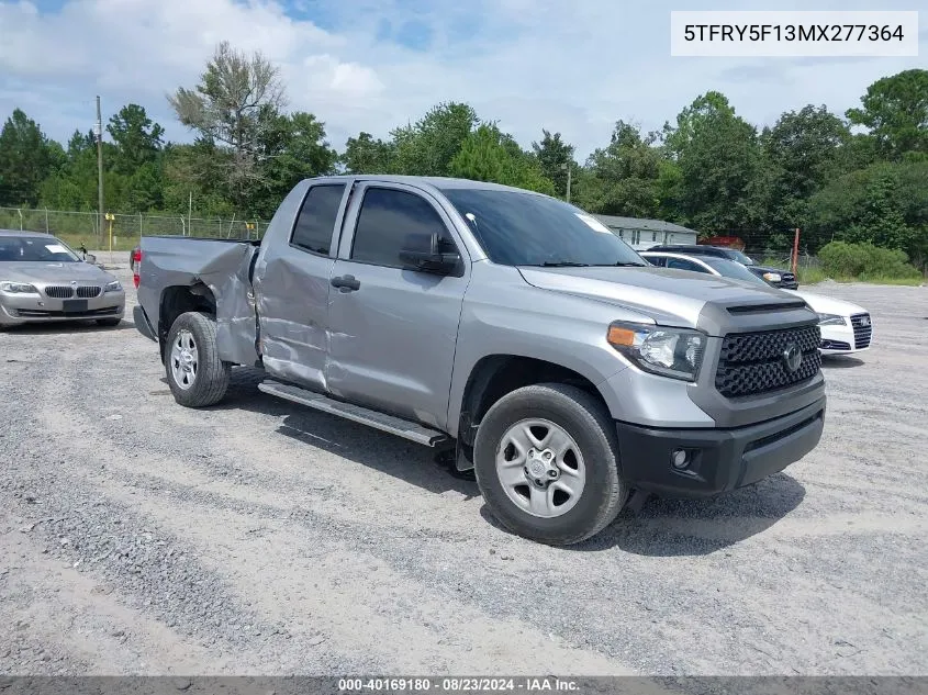 2021 Toyota Tundra Sr VIN: 5TFRY5F13MX277364 Lot: 40169180