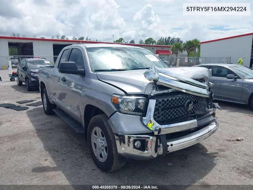 2021 Toyota Tundra Sr5 VIN: 5TFRY5F16MX294224 Lot: 40205370