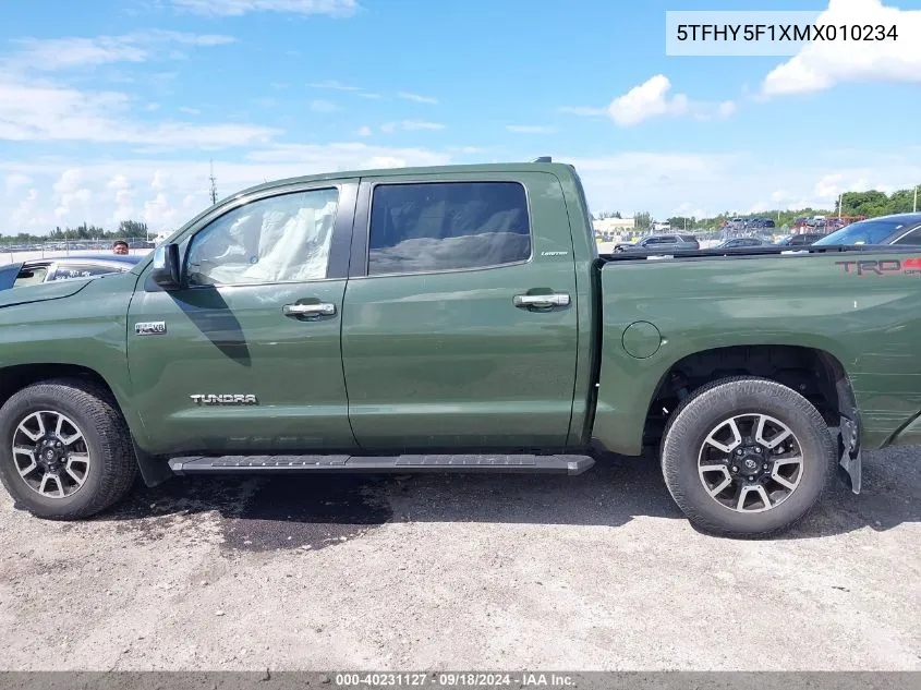 2021 Toyota Tundra Limited VIN: 5TFHY5F1XMX010234 Lot: 40231127