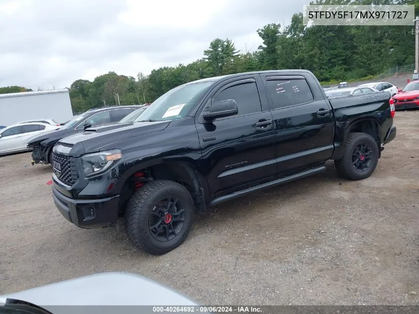 2021 Toyota Tundra Trd Pro VIN: 5TFDY5F17MX971727 Lot: 40264692