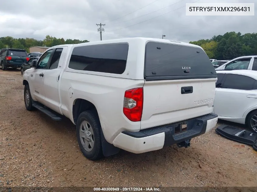 2021 Toyota Tundra Sr5 VIN: 5TFRY5F1XMX296431 Lot: 40300949