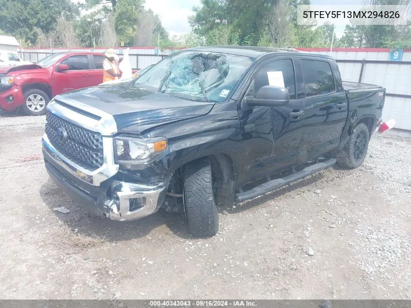 2021 Toyota Tundra Sr5 VIN: 5TFEY5F13MX294826 Lot: 40343043