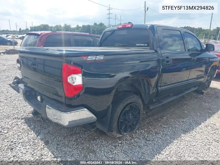 2021 Toyota Tundra Sr5 VIN: 5TFEY5F13MX294826 Lot: 40343043