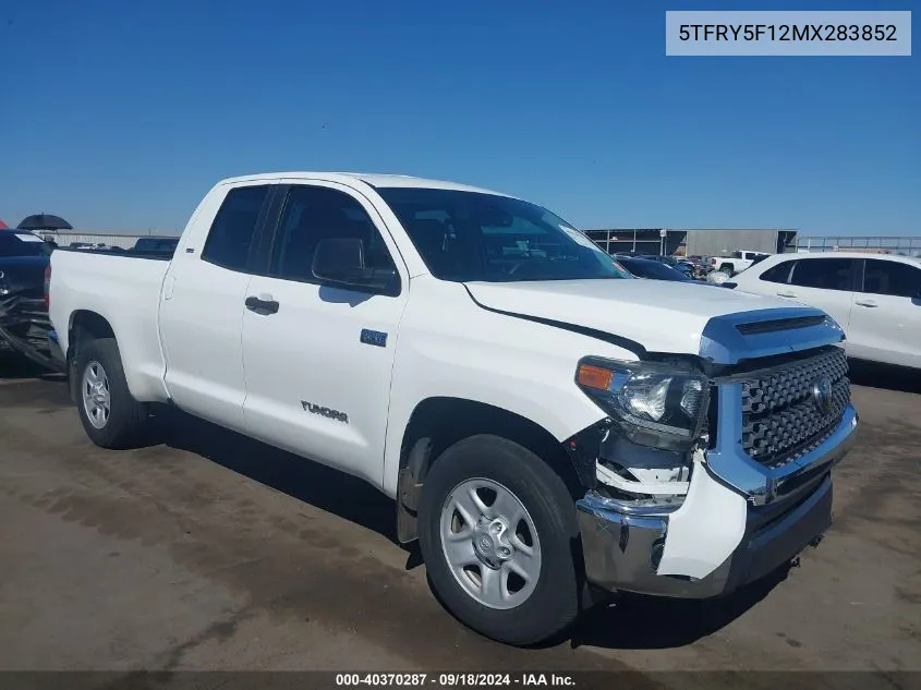 2021 Toyota Tundra Sr5 VIN: 5TFRY5F12MX283852 Lot: 40370287