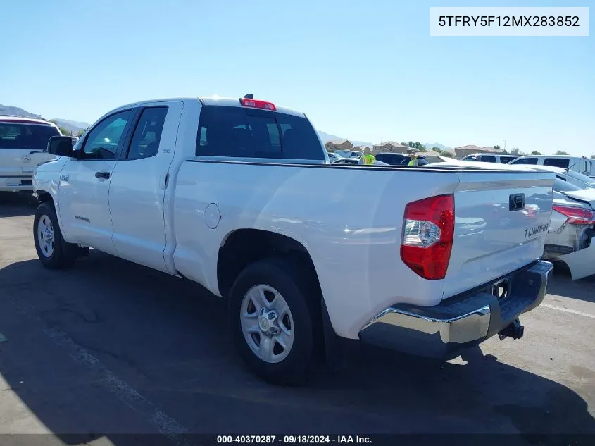 2021 Toyota Tundra Sr5 VIN: 5TFRY5F12MX283852 Lot: 40370287