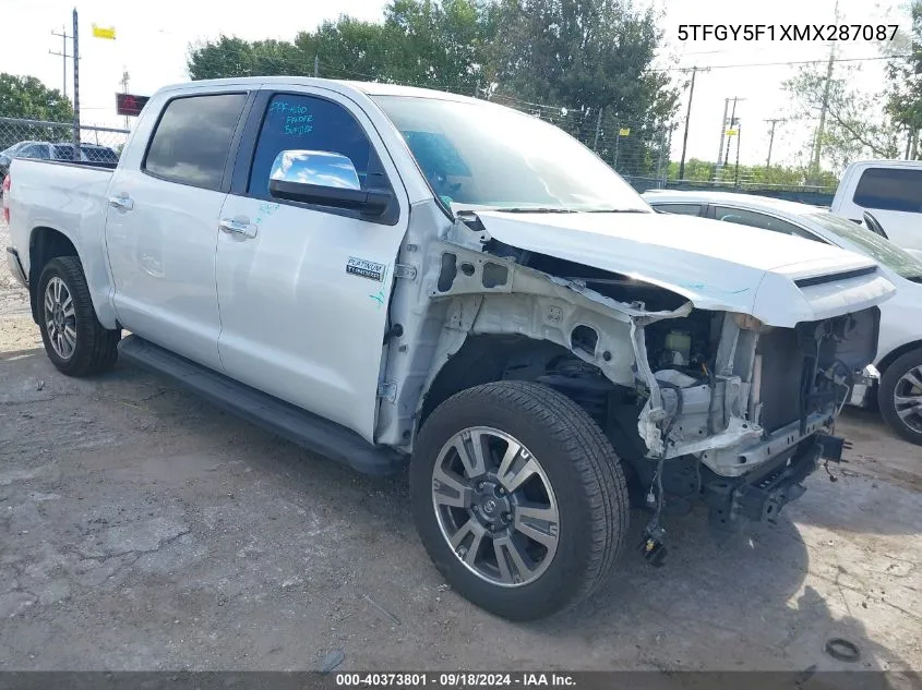 5TFGY5F1XMX287087 2021 Toyota Tundra Platinum