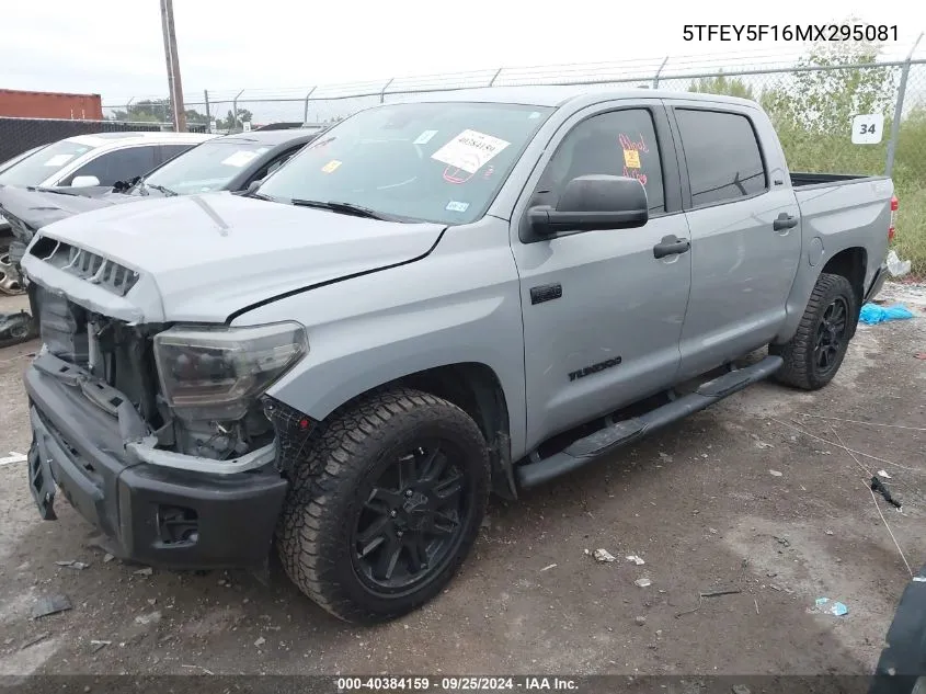 2021 Toyota Tundra Crewmax Sr5 VIN: 5TFEY5F16MX295081 Lot: 40384159