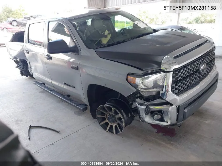 2021 Toyota Tundra Sr5 VIN: 5TFEY5F10MX281158 Lot: 40389684