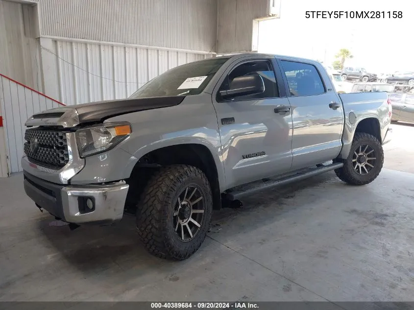 2021 Toyota Tundra Sr5 VIN: 5TFEY5F10MX281158 Lot: 40389684