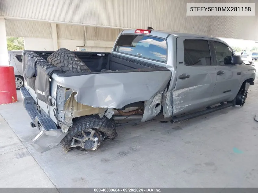 2021 Toyota Tundra Sr5 VIN: 5TFEY5F10MX281158 Lot: 40389684