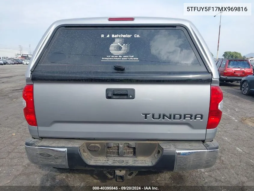 2021 Toyota Tundra Sr5 VIN: 5TFUY5F17MX969816 Lot: 40395845