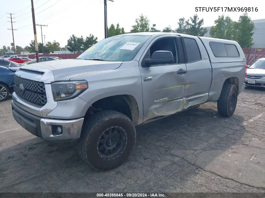 2021 Toyota Tundra Sr5 VIN: 5TFUY5F17MX969816 Lot: 40395845