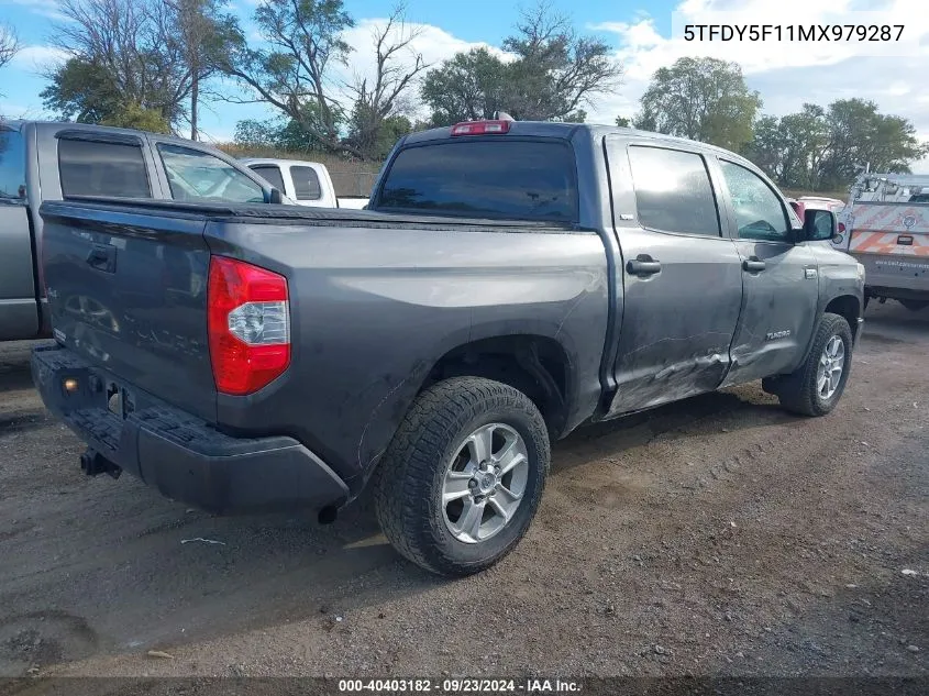 2021 Toyota Tundra Crewmax Sr5/Crewmax Trd P VIN: 5TFDY5F11MX979287 Lot: 40403182