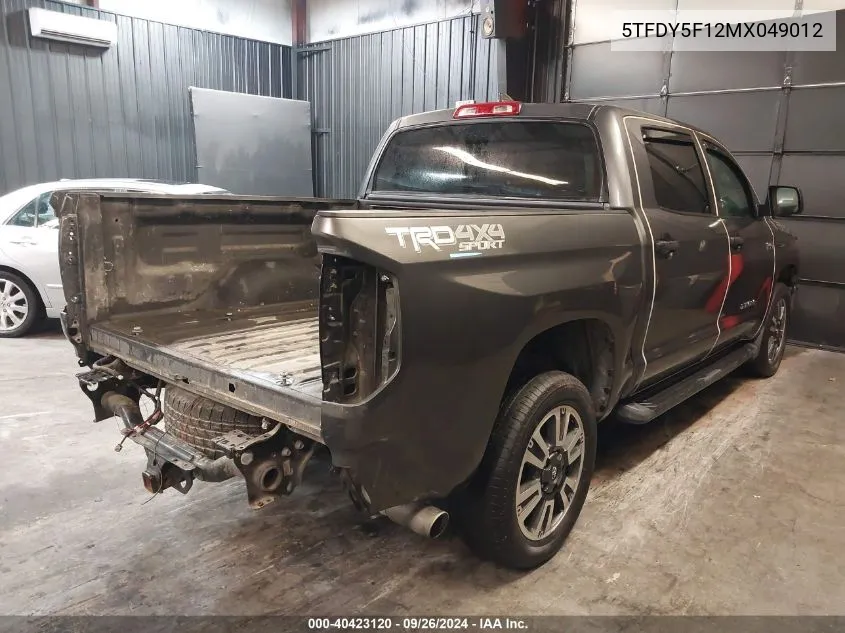 2021 Toyota Tundra Sr5 VIN: 5TFDY5F12MX049012 Lot: 40423120