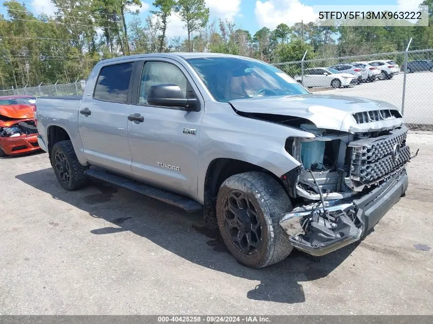 2021 Toyota Tundra Crewmax Sr5/Crewmax Trd P VIN: 5TFDY5F13MX963222 Lot: 40425258