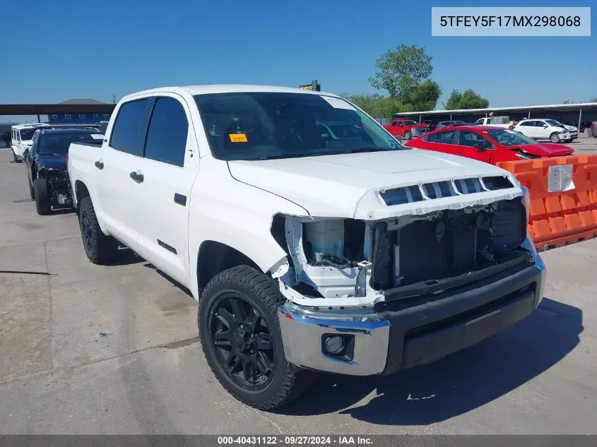 2021 Toyota Tundra Sr5 VIN: 5TFEY5F17MX298068 Lot: 40431122