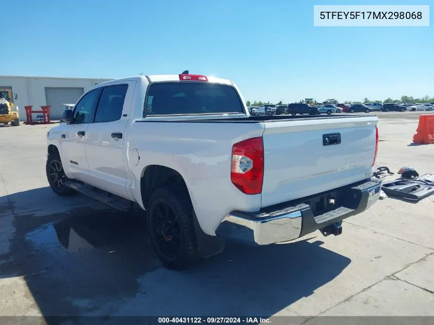 2021 Toyota Tundra Sr5 VIN: 5TFEY5F17MX298068 Lot: 40431122