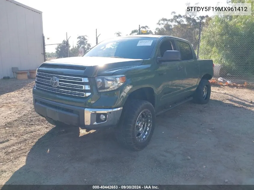 2021 Toyota Tundra Sr5 VIN: 5TFDY5F19MX961412 Lot: 40442653