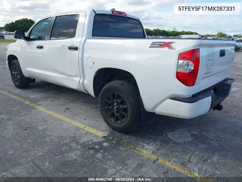 5TFEY5F17MX287331 2021 Toyota Tundra Sr5