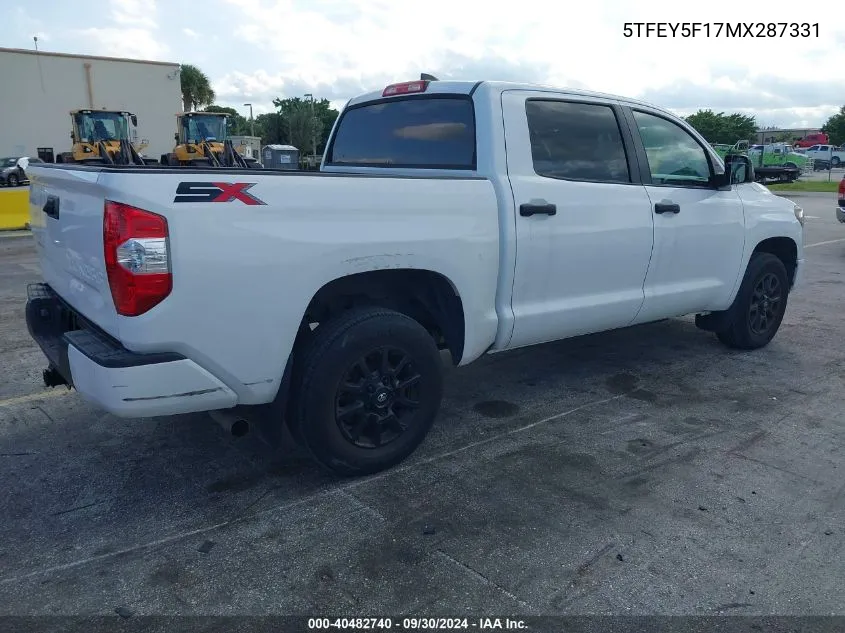 5TFEY5F17MX287331 2021 Toyota Tundra Sr5