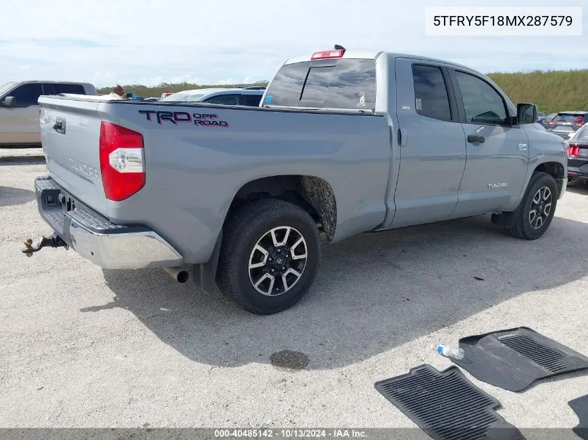 2021 Toyota Tundra Sr5 VIN: 5TFRY5F18MX287579 Lot: 40485142