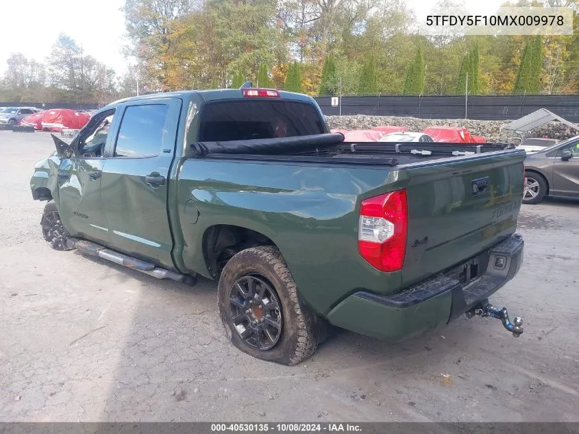 2021 Toyota Tundra Sr5 VIN: 5TFDY5F10MX009978 Lot: 40530135