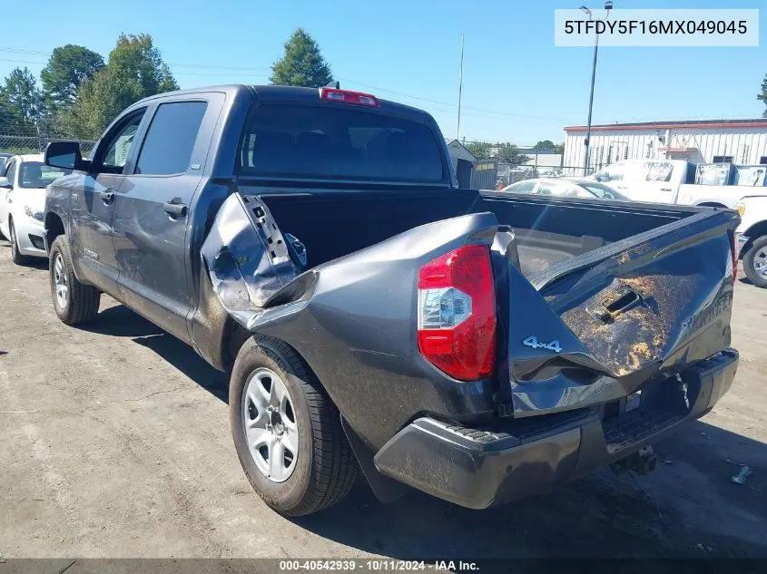 2021 Toyota Tundra Sr5 VIN: 5TFDY5F16MX049045 Lot: 40542939