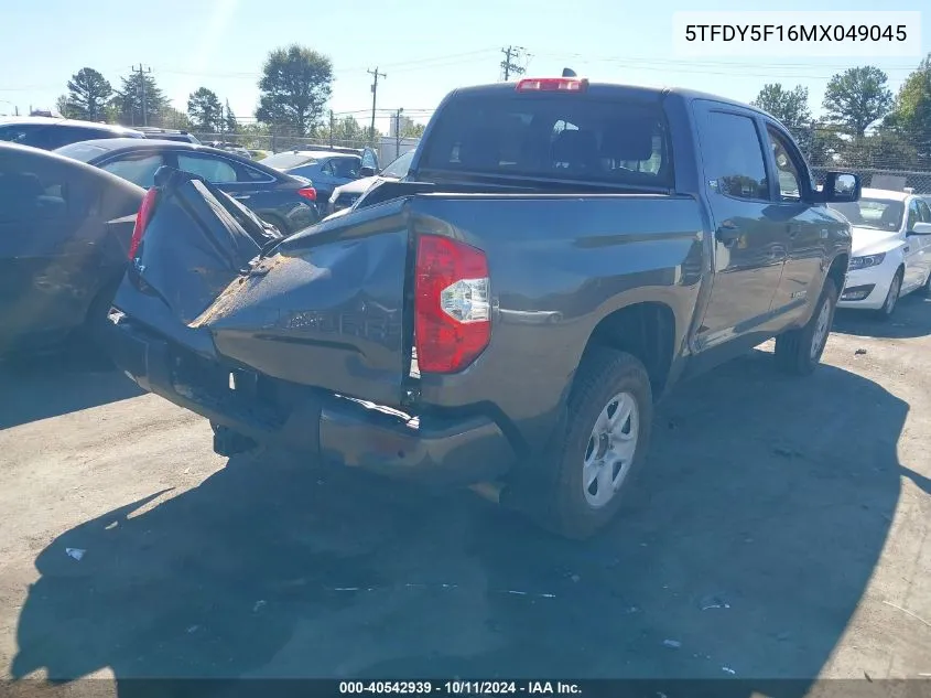 2021 Toyota Tundra Sr5 VIN: 5TFDY5F16MX049045 Lot: 40542939