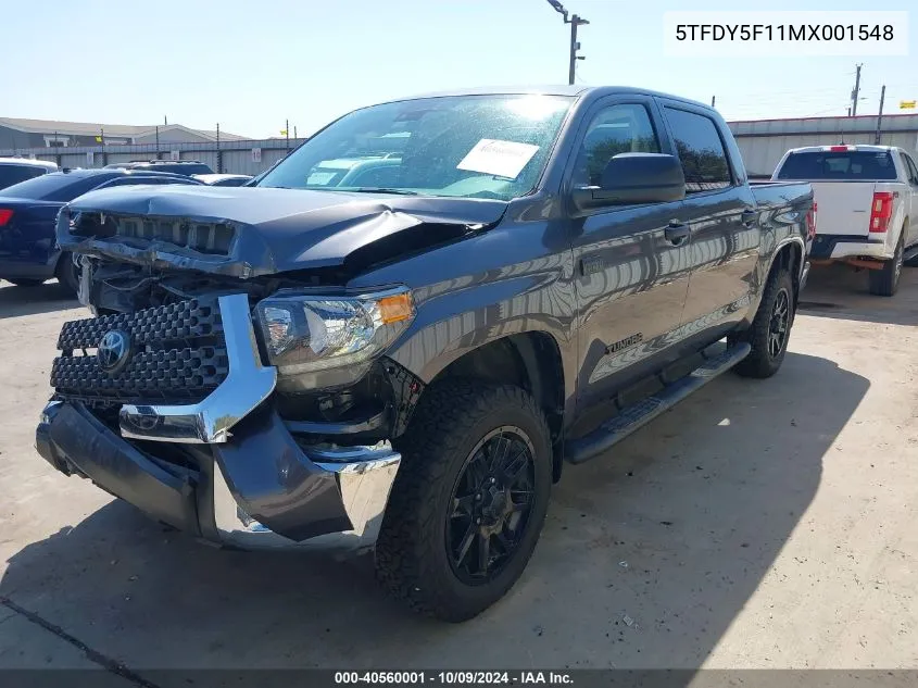 2021 Toyota Tundra Crewmax Sr5/Crewmax Trd Pro VIN: 5TFDY5F11MX001548 Lot: 40560001