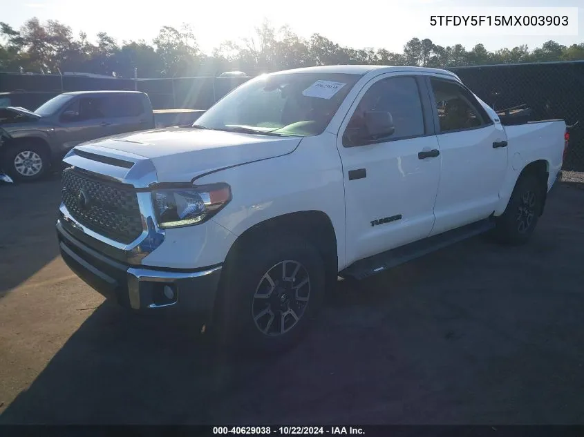 2021 Toyota Tundra Sr5 VIN: 5TFDY5F15MX003903 Lot: 40629038