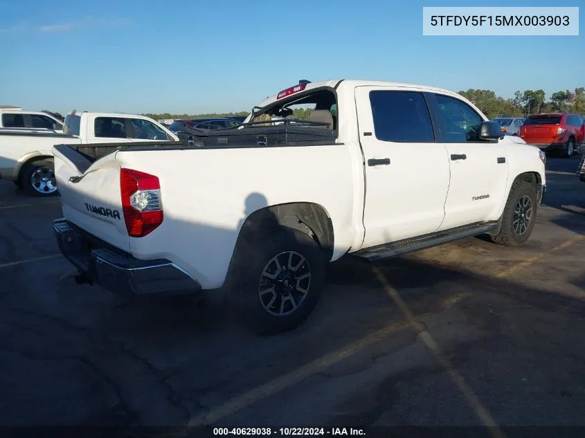 2021 Toyota Tundra Sr5 VIN: 5TFDY5F15MX003903 Lot: 40629038