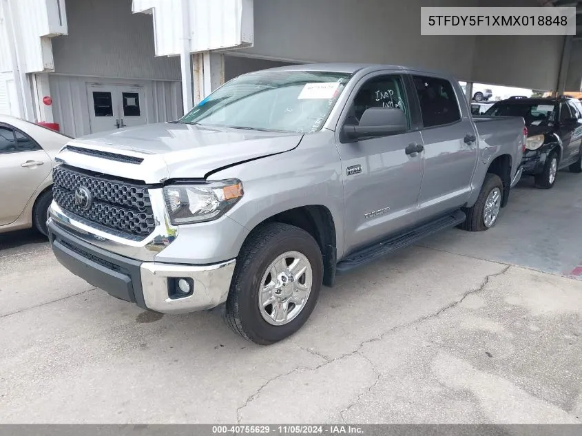 2021 Toyota Tundra Sr5 VIN: 5TFDY5F1XMX018848 Lot: 40755629